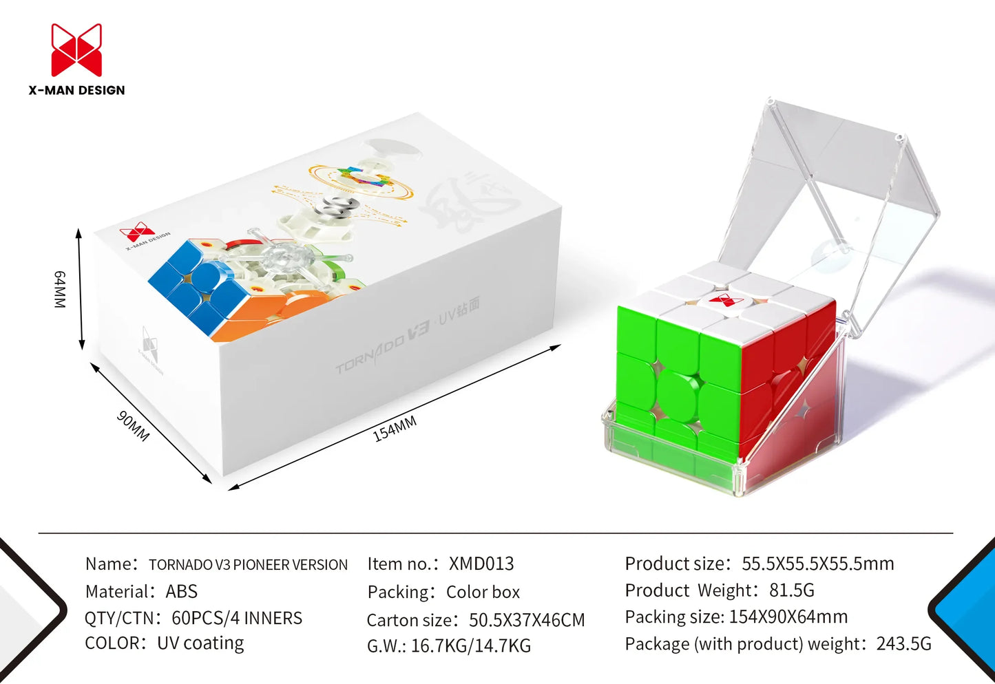 Qiyi X-Man Tornado V3 M Magnetic Speed Cube Puzzle Toy