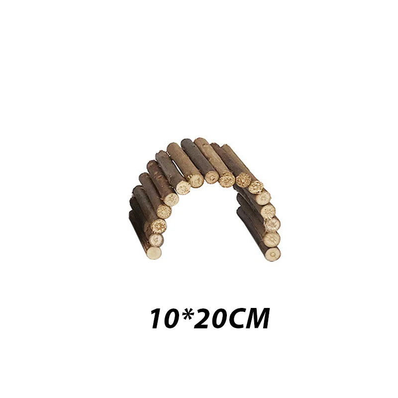 Small Pet Molar Willow Branch Rabbit Accessories Hamster Molar Supplies Totoro Climbing Ladder Fence Arch Bridge Toy D9106