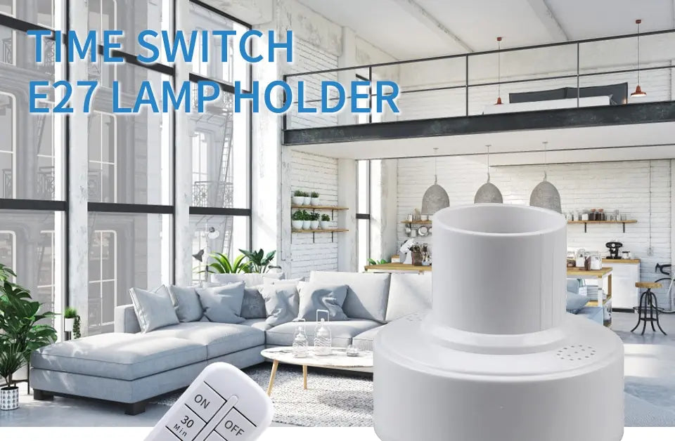 Smart Timer Switch Wireless Remote Control E27 Lamp Holder 15m Range 110V 220V