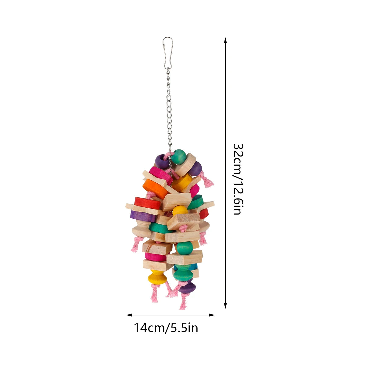Parrot Toys Hanging Rope Pet Ladder Wood Stand Budgie Parakeet Climb Cage Bird Bite Toy Colorful Bird Chewing Toy Pet Supplies