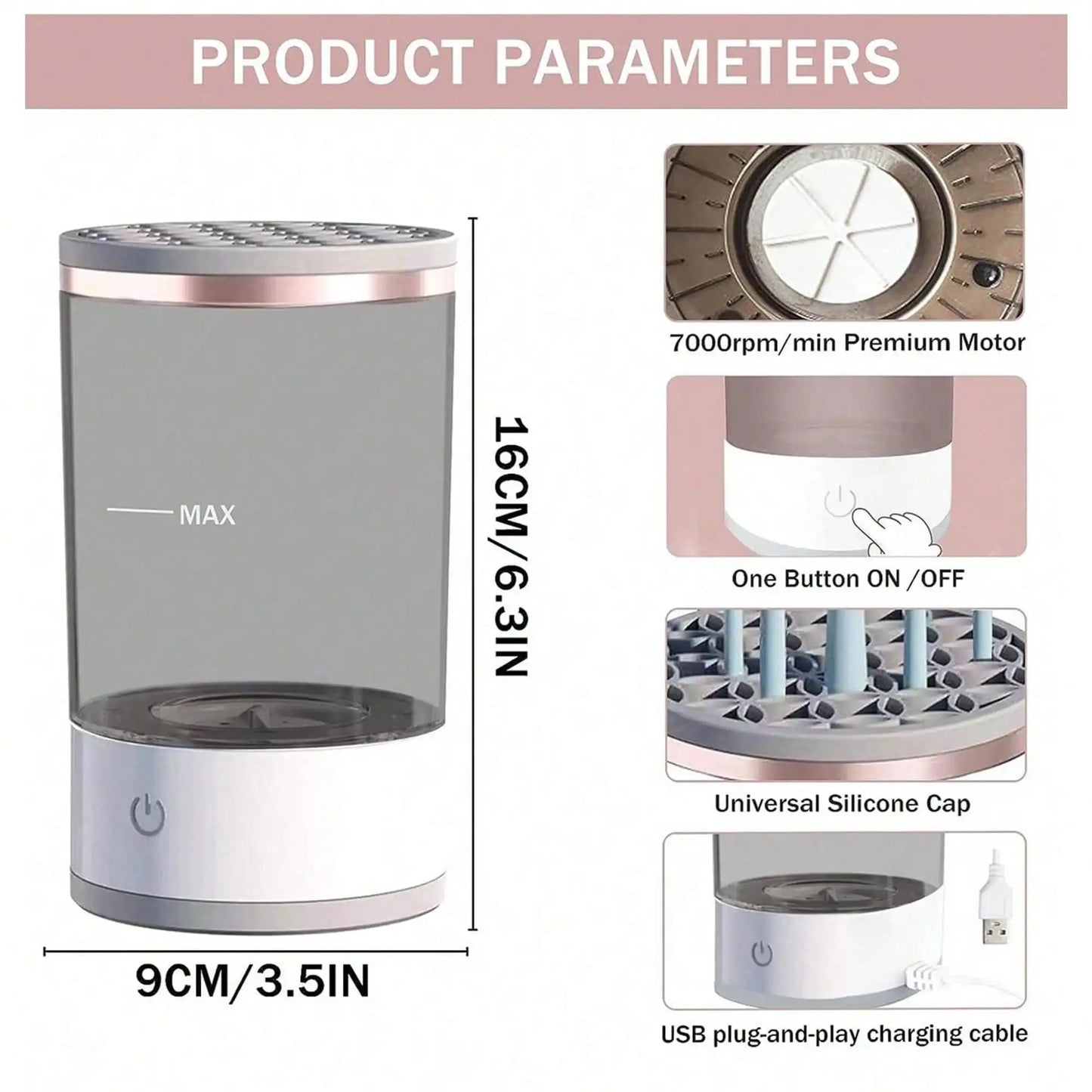 Electric Makeup Brush Cleaner Machine for Quick Sanitizing