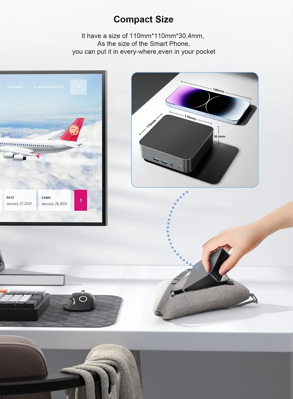 Chatreey T9 Mini PC Intel Alder Lake N100 4K 60Hz Dual SSD