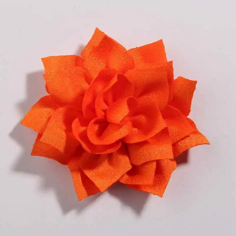 50PCS 7.5CM 2.95 Inch Fashion Lotus Satin Hair Flowers for DIY Headbands and Wedding Decor