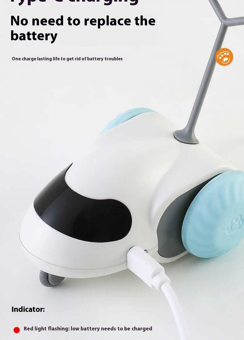 Smart Interactive Cat Toy Car Auto-Running Vehicle with Obstacle Detection for Indoor Cats