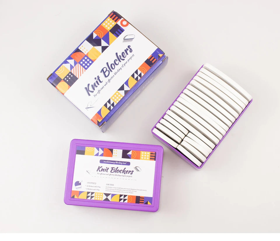 Knit Blockers Set 20 Pieces Stainless Steel Blocking Combs and Pins for Knitting and Crocheting Supplies