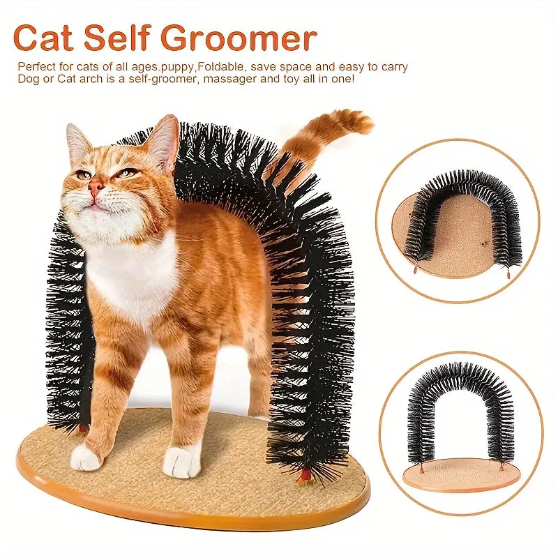 1pc Grooming Brushes And Tickle Toys That Cats Can't Resist Cat Arch Self Groomer Pamper Your Cat With Massages And Grooming
