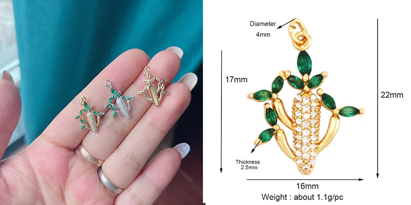 Sweet Colorful Sun Rose Flower Charm Pendant 18K Gold Necklace