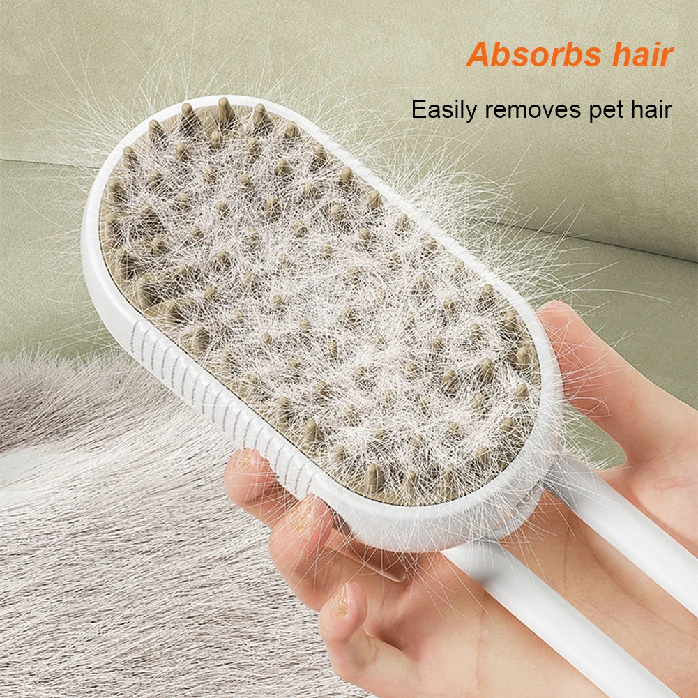 3 in 1 Pet Electric Steam Brush Cat Dog Grooming Comb