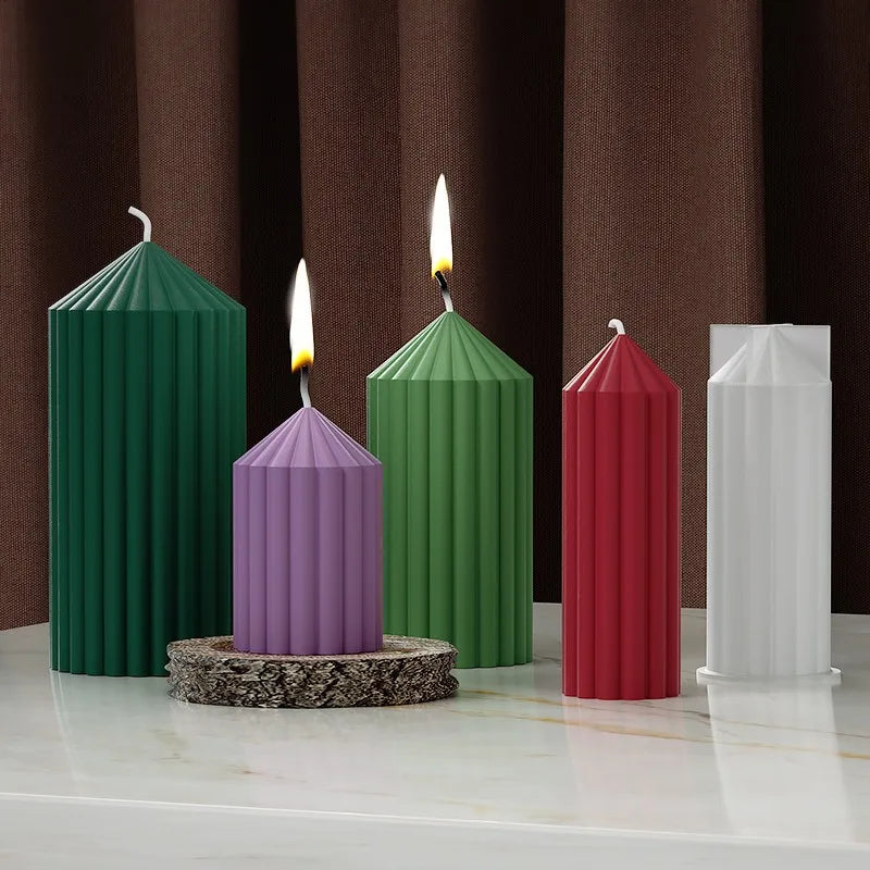 3D Spiral Striped Silicone Mold for DIY Scented Candles and Crafts