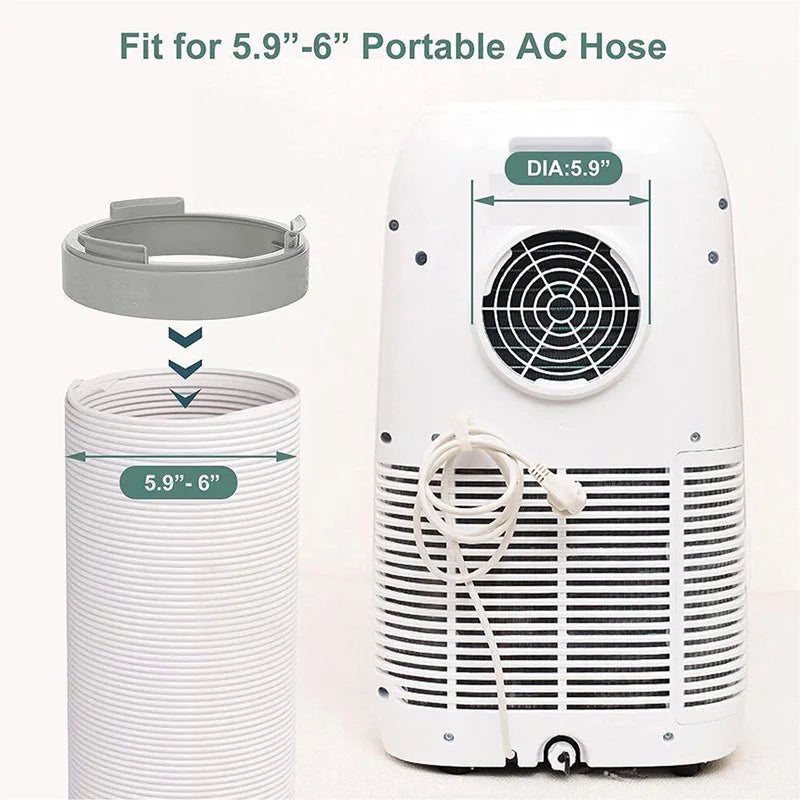 Conector de tubo de interfaz de conducto de escape de cuerpo de aire acondicionado de repuesto portátil de 150 mm Accesorio de aire acondicionado Adaptador de ventana