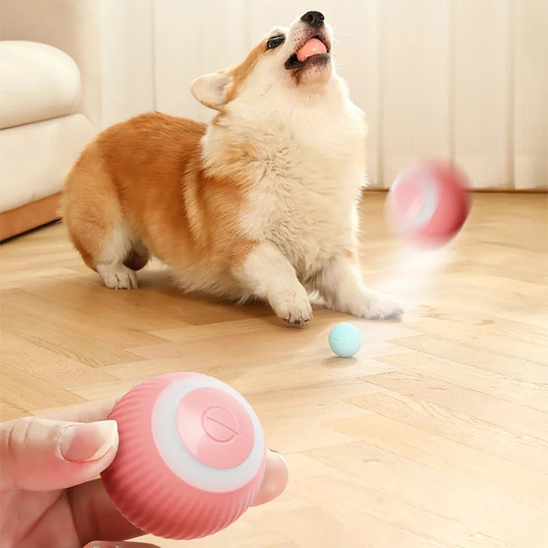 2023 NEW Electric Dog Toys Smart Puppy Ball Toys For Cat Small Dogs Funny Auto Rolling Ball Self-moving Puppy Games Toys Pe