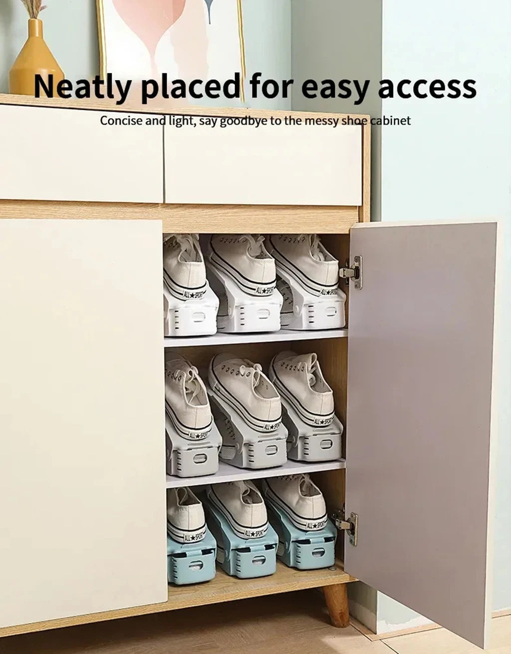 1Pcs Adjustable Shoe Rack Organizer Double-Layer Space Saver