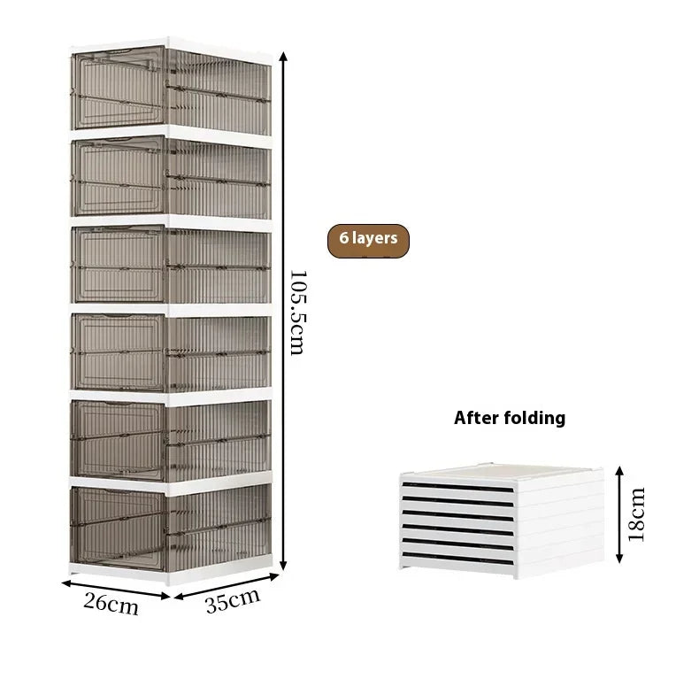 Dustproof 6 Layers Foldable Shoe Box Stackable Organizer