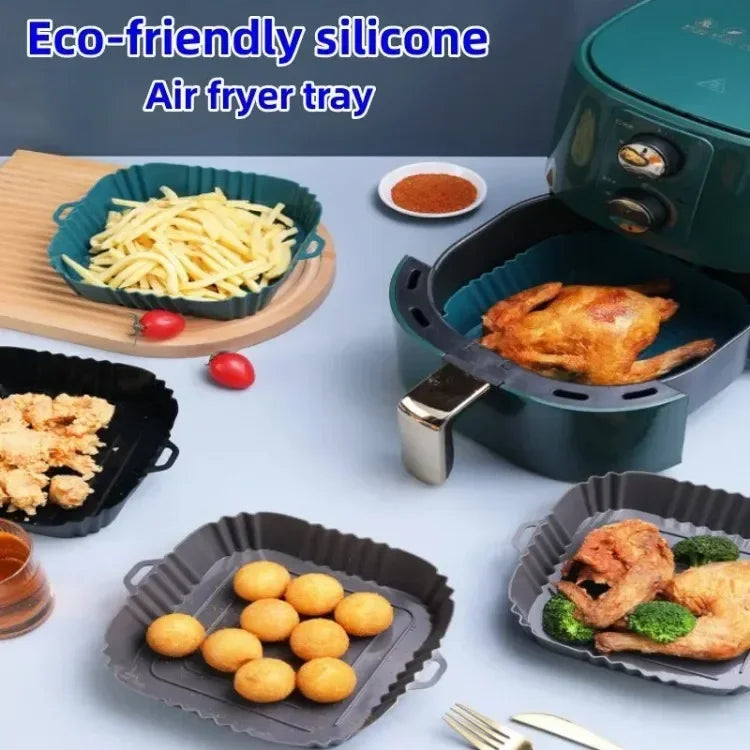 1PC Air Fryer Oven Baking Tray Silicone Mat for Healthy Cooking