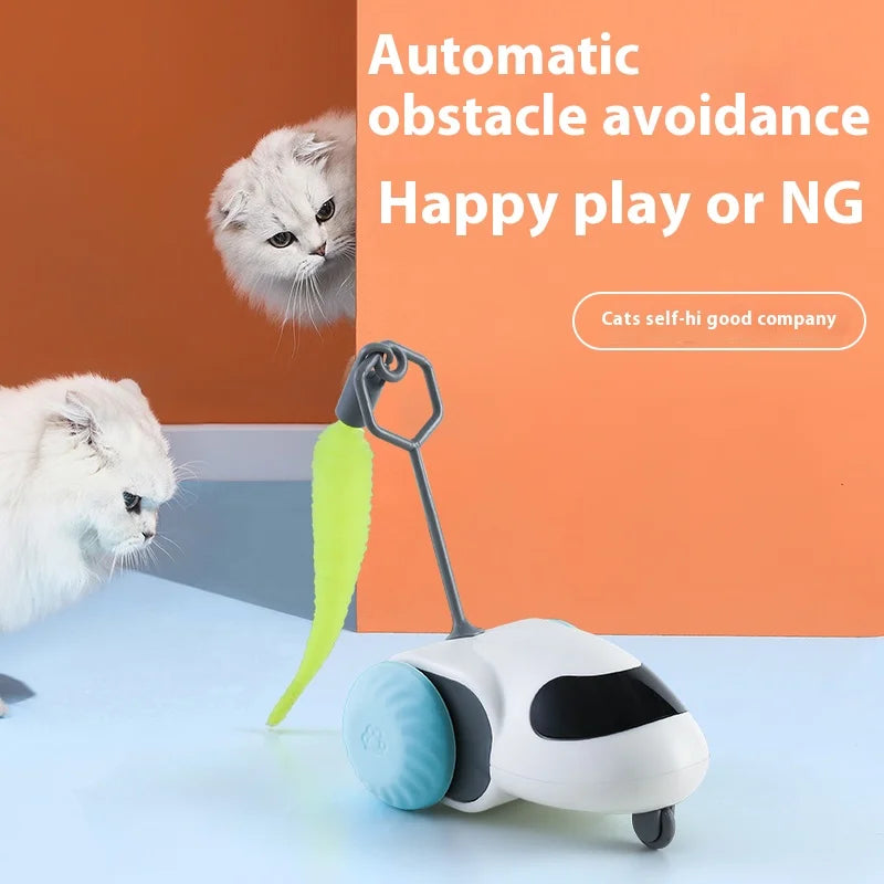 Smart Interactive Cat Toy Car Auto-Running Vehicle with Obstacle Detection for Indoor Cats