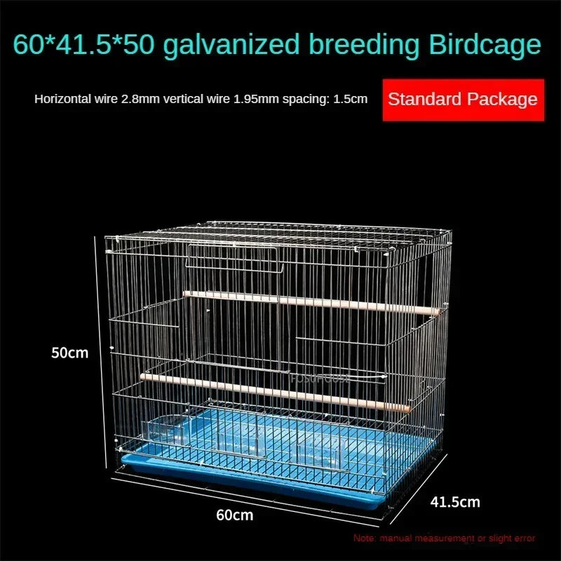 Garden Outdoor Portable Cage Thick Iron Birdcage Large Electroplating Starling Breeding Cage Budgie Bird Cage Bird Accessories W
