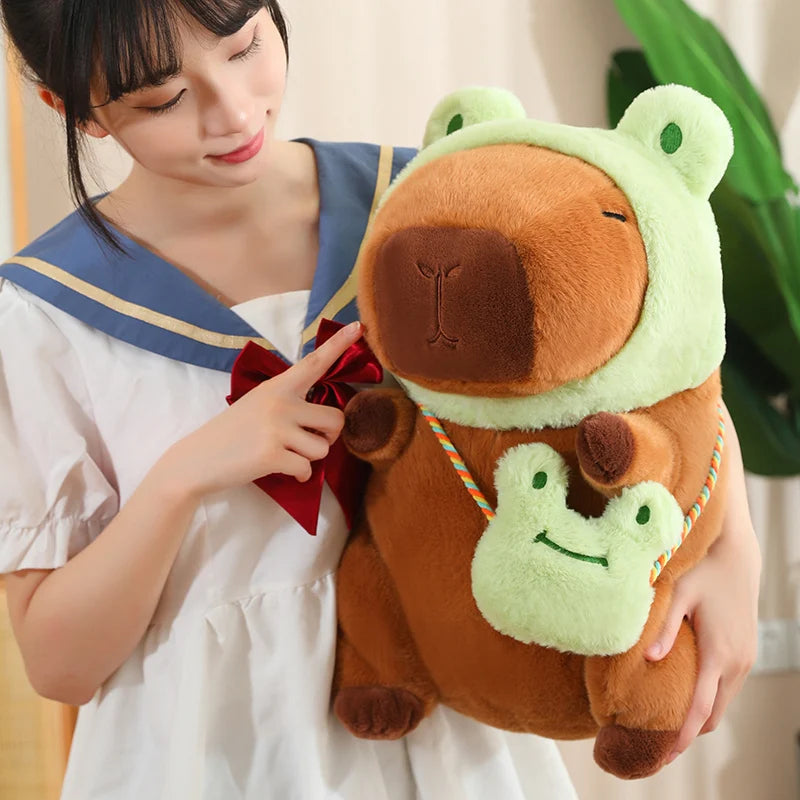 30-85cm Giant Lotus Leaf Umbrella Capybara Plush Toy