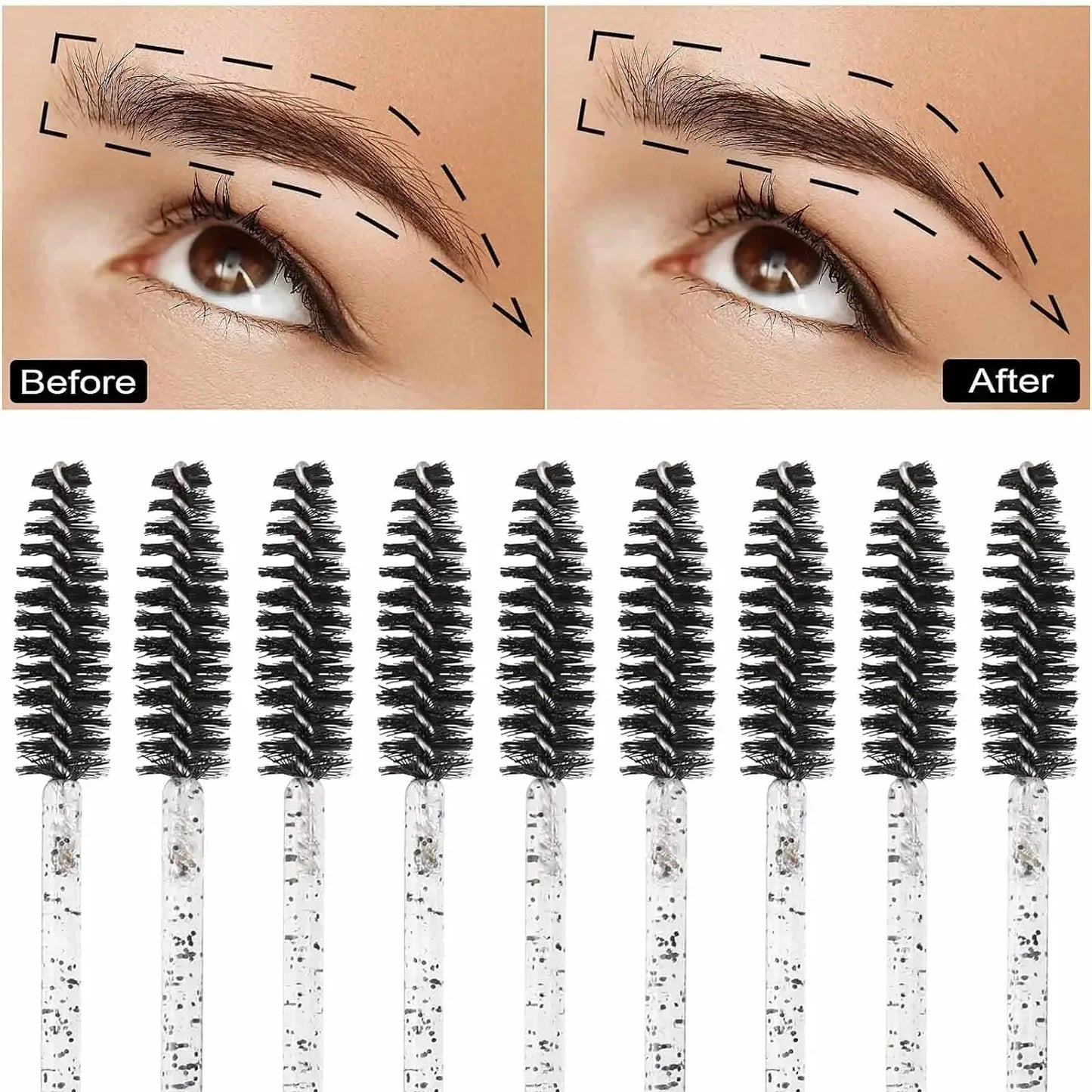 500 or 1000 Pieces Disposable Mascara Wands Eyelash Brush Spoolies for Eyebrow and Eyelash Extensions Colorful Beauty Tools