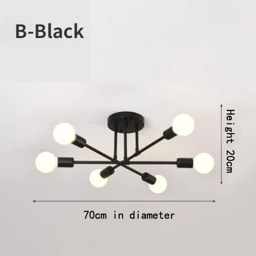 Nordic Minimalist LED Pendant Light Chandelier for Bedrooms and Living Rooms Black and Gold Lighting Fixture