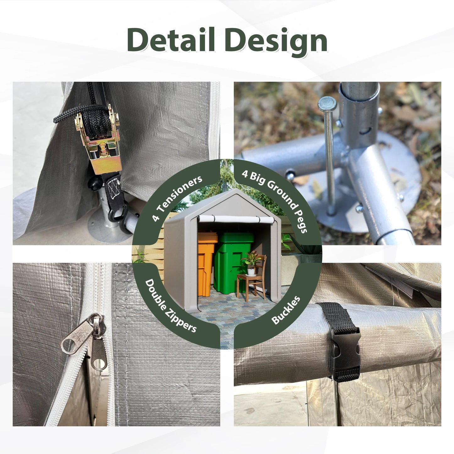 LZBEITEM 6 x 6 ft Portable Heavy Duty Storage Tent Shed