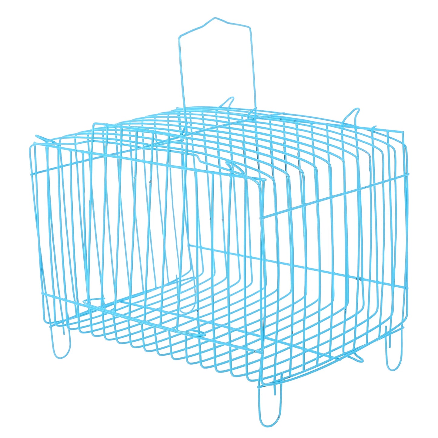 Portable Bird Cage Small Birds Carrying Cage Blue Square Parrot Handcage For Outdoor Lightweight Wire Breathing Carrier Travel