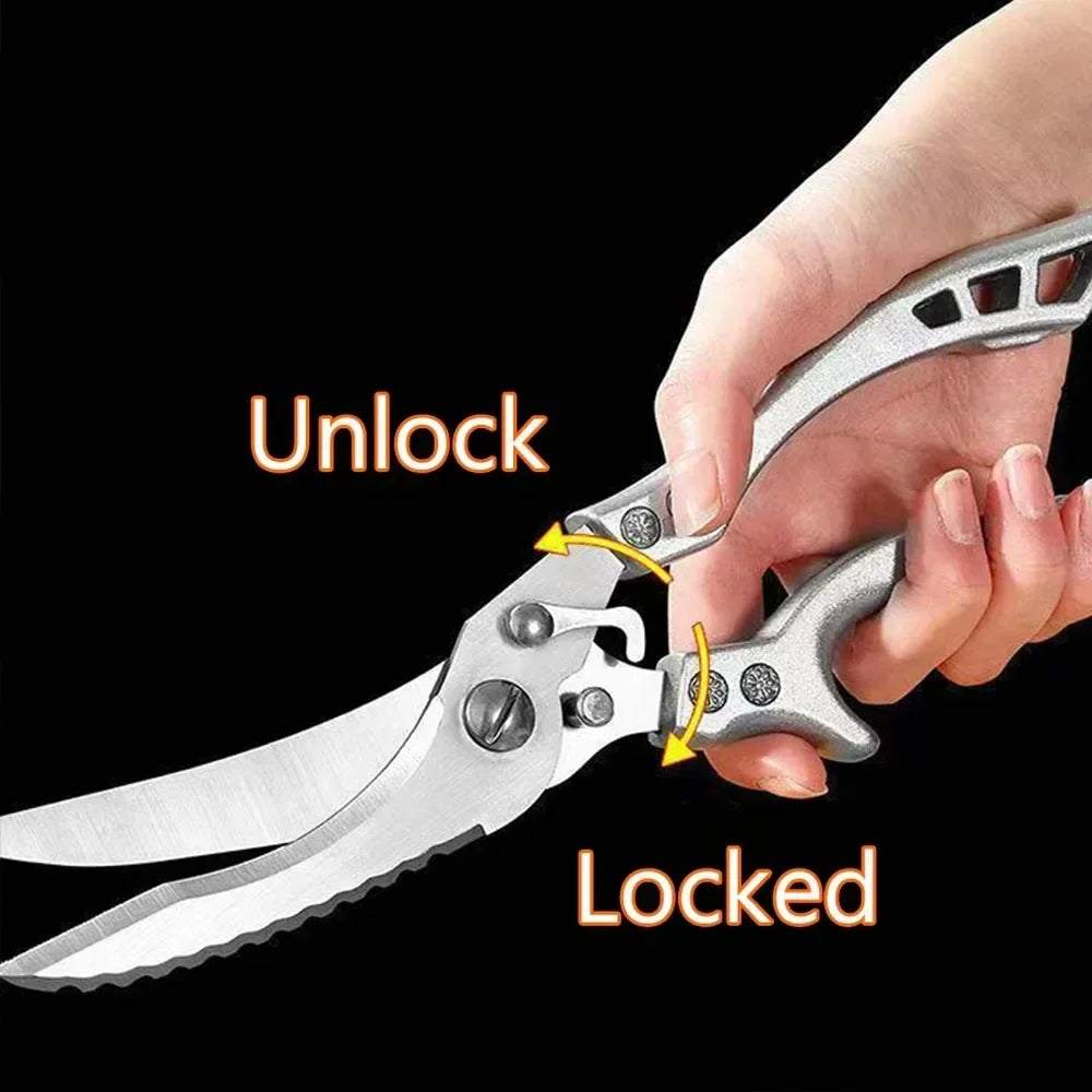 Multipurpose Stainless Steel Kitchen Scissors Ultra Sharp for Chicken Fish and Bone Cutting
