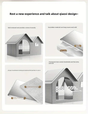 Summer Cooling Pet House for Cats and Dogs Portable Ice Shelter with Air Conditioning Design Ideal for Hot Weather