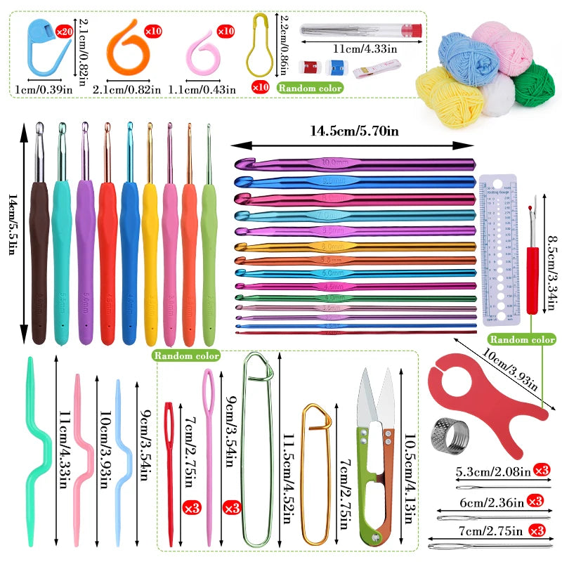 KRABALL Knitting Crochet Hook Set Sewing Tool With Bag