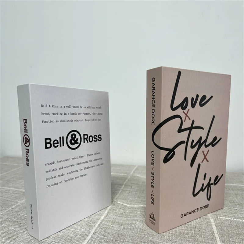 2 Piece Luxury Fake Book Decoration Set for Home and Cafe Decor Vintage Style Ornaments for Study and Club