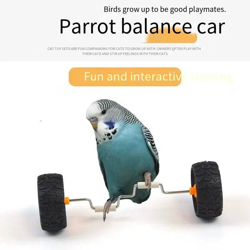 Parrot Toy Boredom Relief Balance Car Small and Medium Bird Supplies Roller Skateboard Skill Training Props Cockatiel Toy