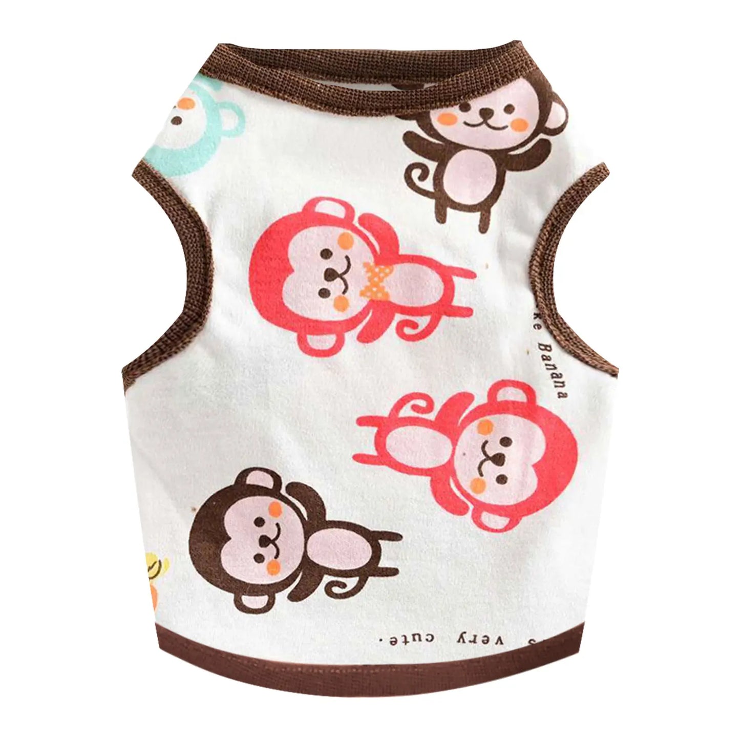 Summer Dog Vest Cute Cartoon Print Breathable Thin T-Shirt for Small Medium Dog Fashion Chihuahua Yorkshire Vest Pet Clothes