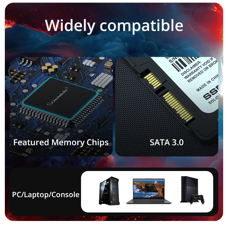 SomnAmbulist SSD Internal SATA3 120GB to 2TB for PC Laptop