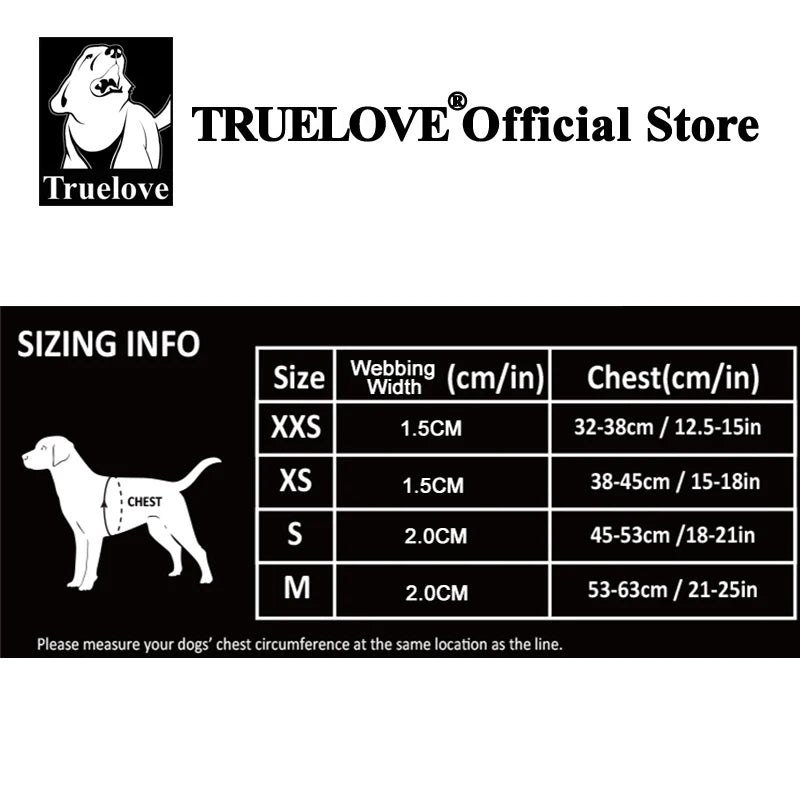 Truelove Adjustable Pet Harness for Small and Medium Dogs Breathable Nylon Mesh Outdoor Training Heavy Duty TLH3013