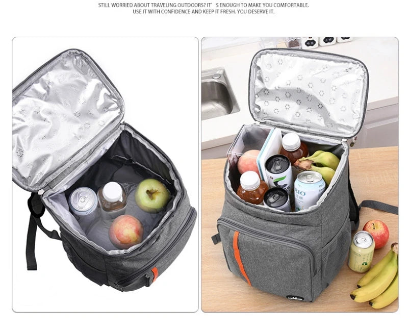 18L Portable Thermal Lunch Bag Cooler Insulated Waterproof Case