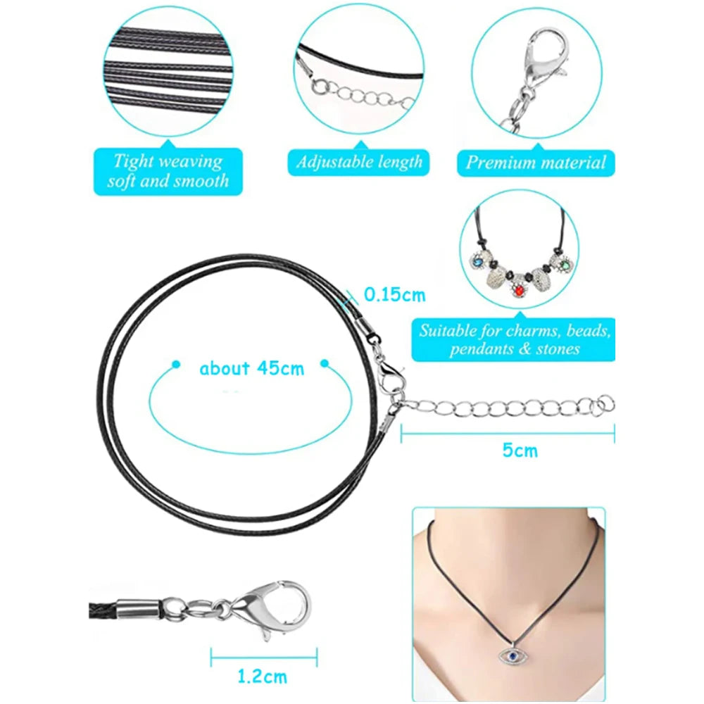 30pcs/Set 50cm Leather Rope Necklace with Lobster Clasp