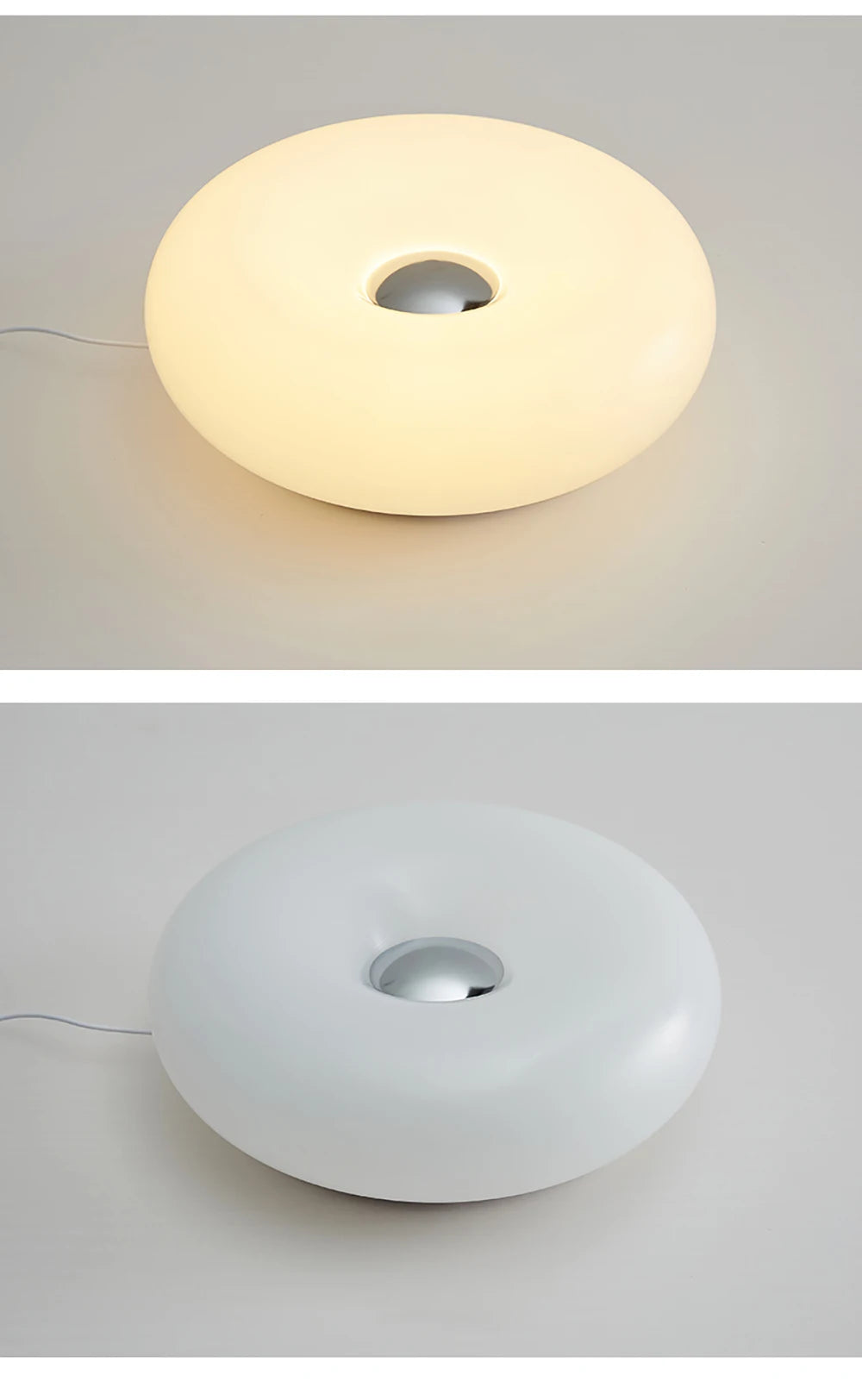 Bauhaus Table Lamp with USB Plug Modern Bedroom and Living Room Decorative Donut Ambient Light