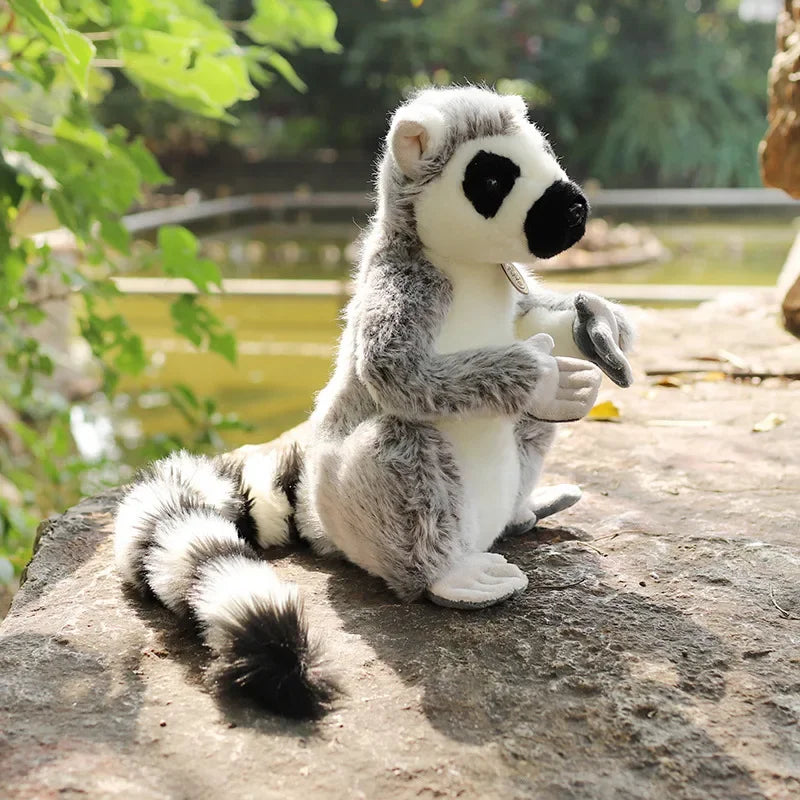 28cm Wild Lemur Plush Stuffed Animal Toy with Short and Long Arms for Kids and Adults