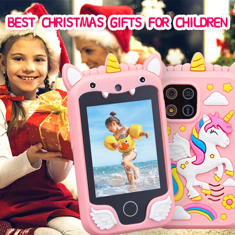 Kids Musical Cartoon Unicorn Smartphone Toy Touchscreen Educational Mobile for Boys and Girls Ages 3 to 8 Birthday and Christmas Gift