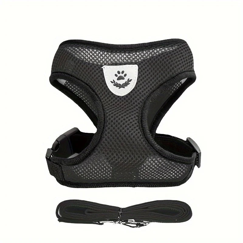 Cat Harness Adjustable, Escape-Proof Breathable Mesh with Reflective Vest 5-Foot Leash - Safe, Durable Outdoor Adventures