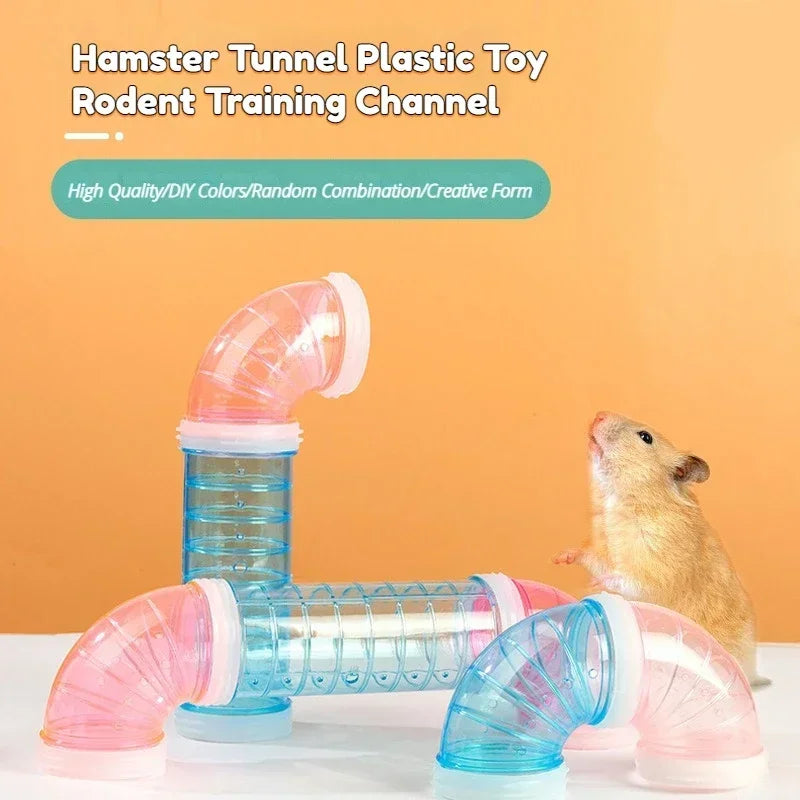 Hamster Cage Tunnel Pipes - DIY Modular Connecting Tubes for Pet Habitat Landscape Design Exercise Run Accessories 햄스터