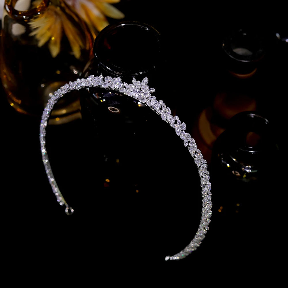 New Fashion Silver Color CZ Tiaras U-Shape Bride Headpiece