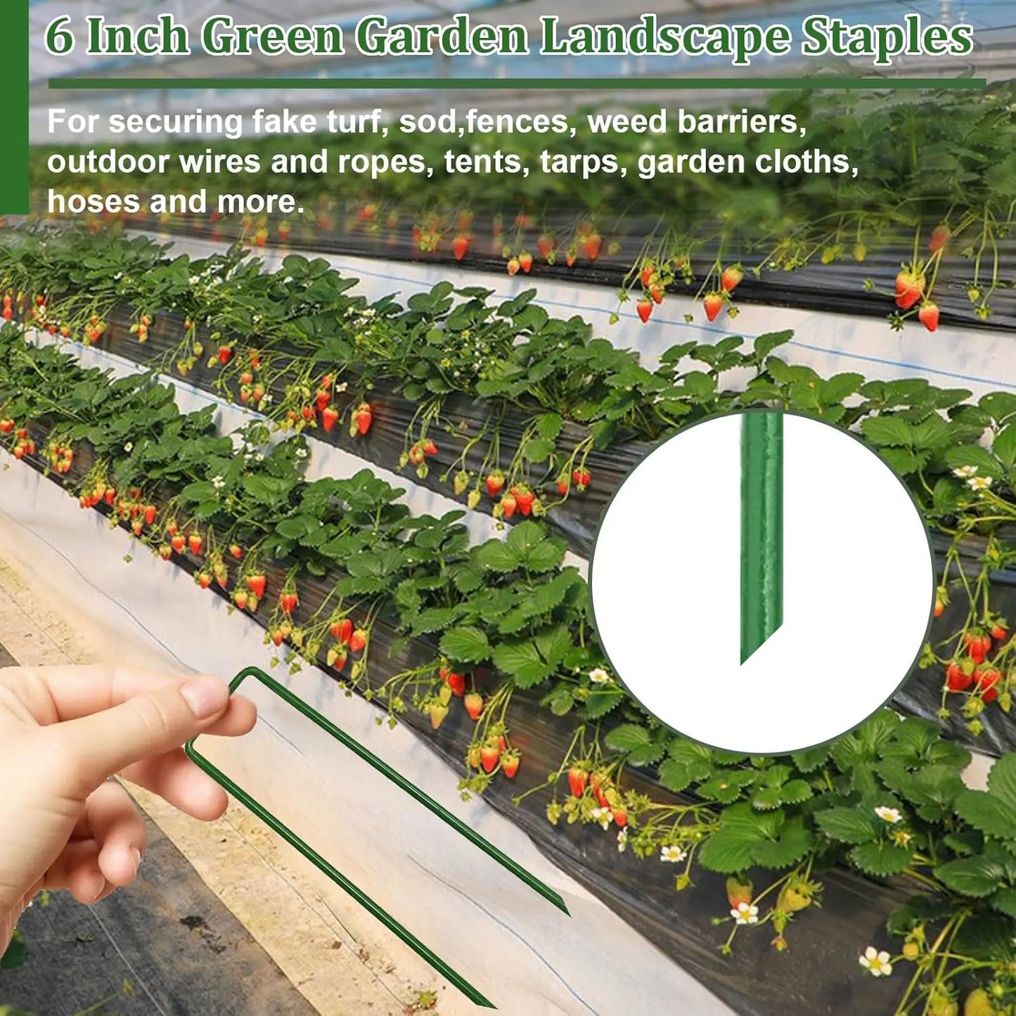 U Type Heavy Duty Garden Staples for Secure Lawn Barrier and Landscape Fabric Installation Galvanized Steel Sod Pins