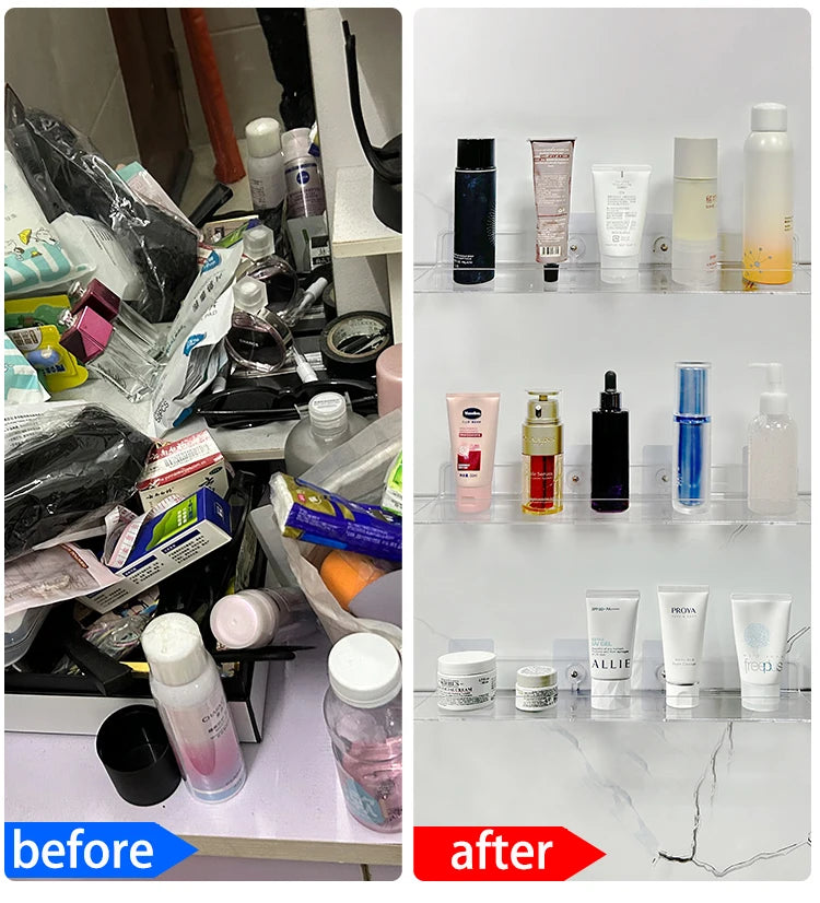 Invisible Acrylic Floating Wall Ledge Shelf for Kids Bookshelves and Bathroom Storage