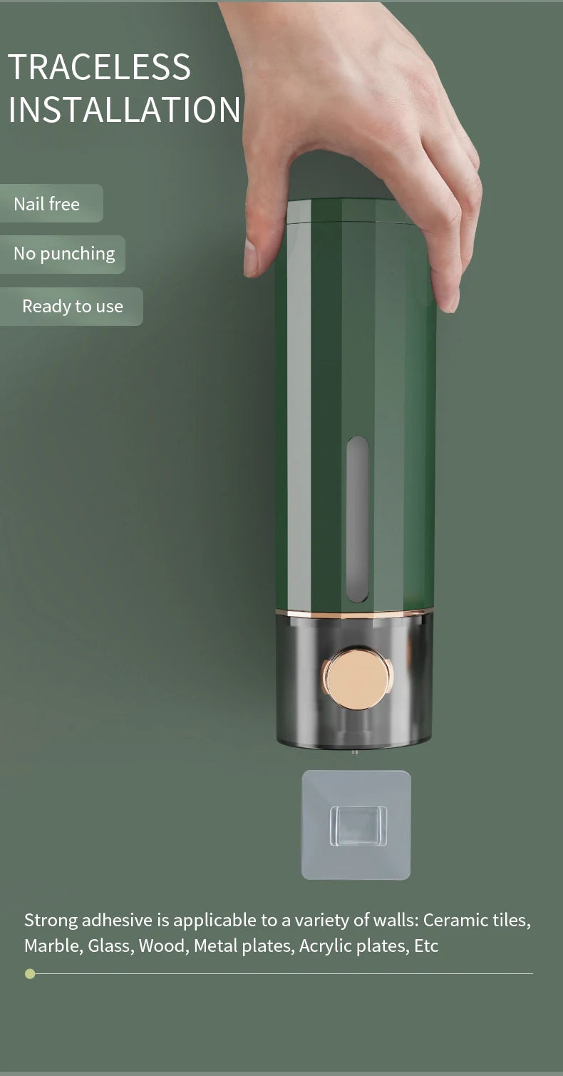 Manual Wall Mounted Soap Dispenser for Bathroom and Hotel Use - Versatile Hand Soap and Shower Gel Dispenser