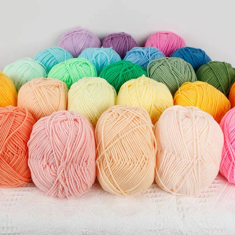 A1-1 50g Set Soft Milk Cotton Yarn for Knitting and Crochet