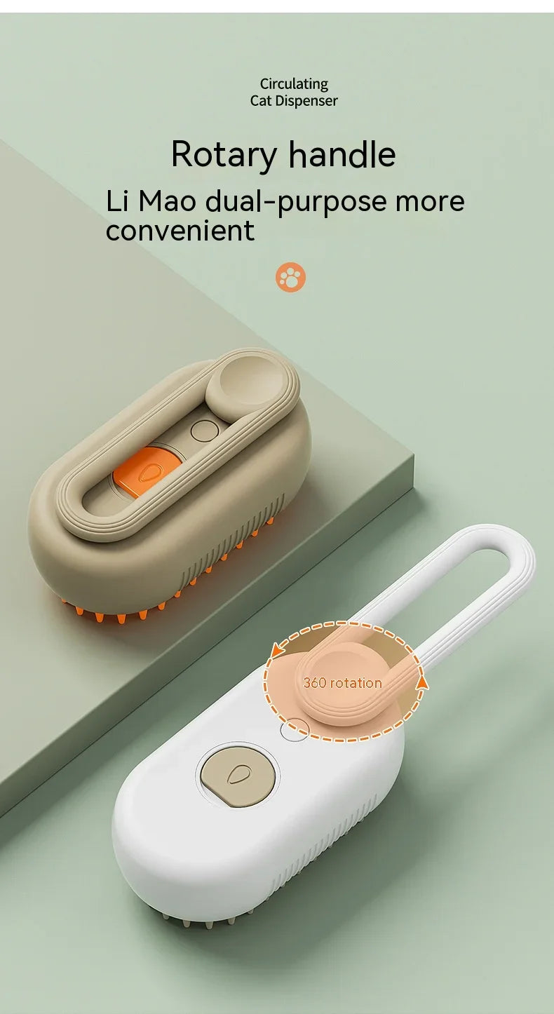 3 in 1 Pet Electric Steam Brush Cat Dog Grooming Comb