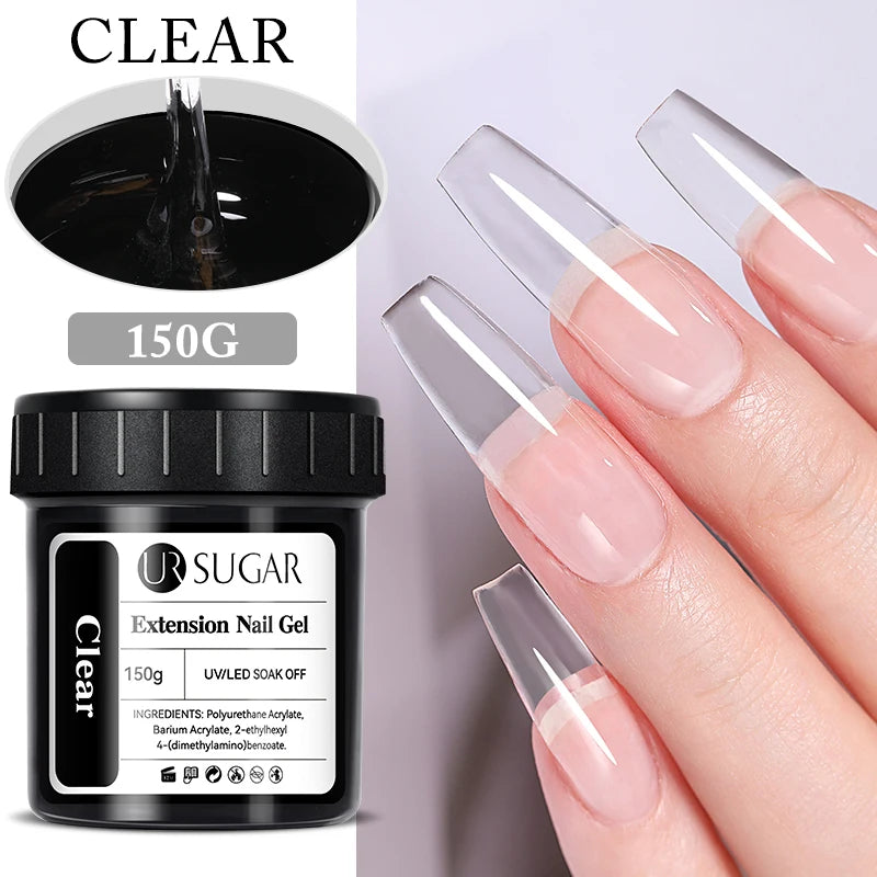 UR SUGAR 150g Transparent Nail Extension Gel for Acrylic French Nails Light Pink UV LED Semi Permanent Manicure