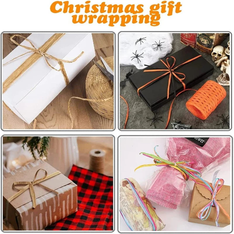 200M Natural Raffia Straw Yarn For DIY Summer Bags Hats