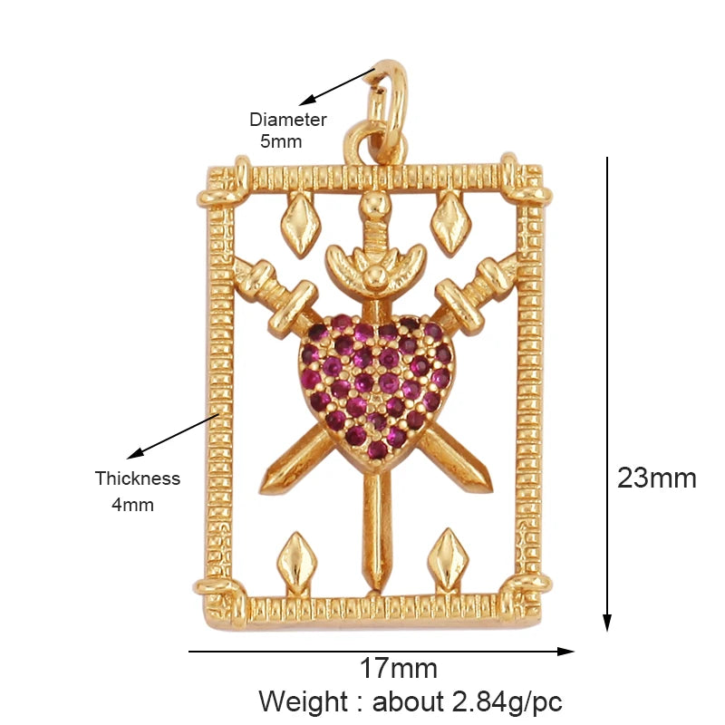 Classics Love Heart Star Zircon Focal Charm Pendant 18K Gold Plated Shell Pearl Jewelry