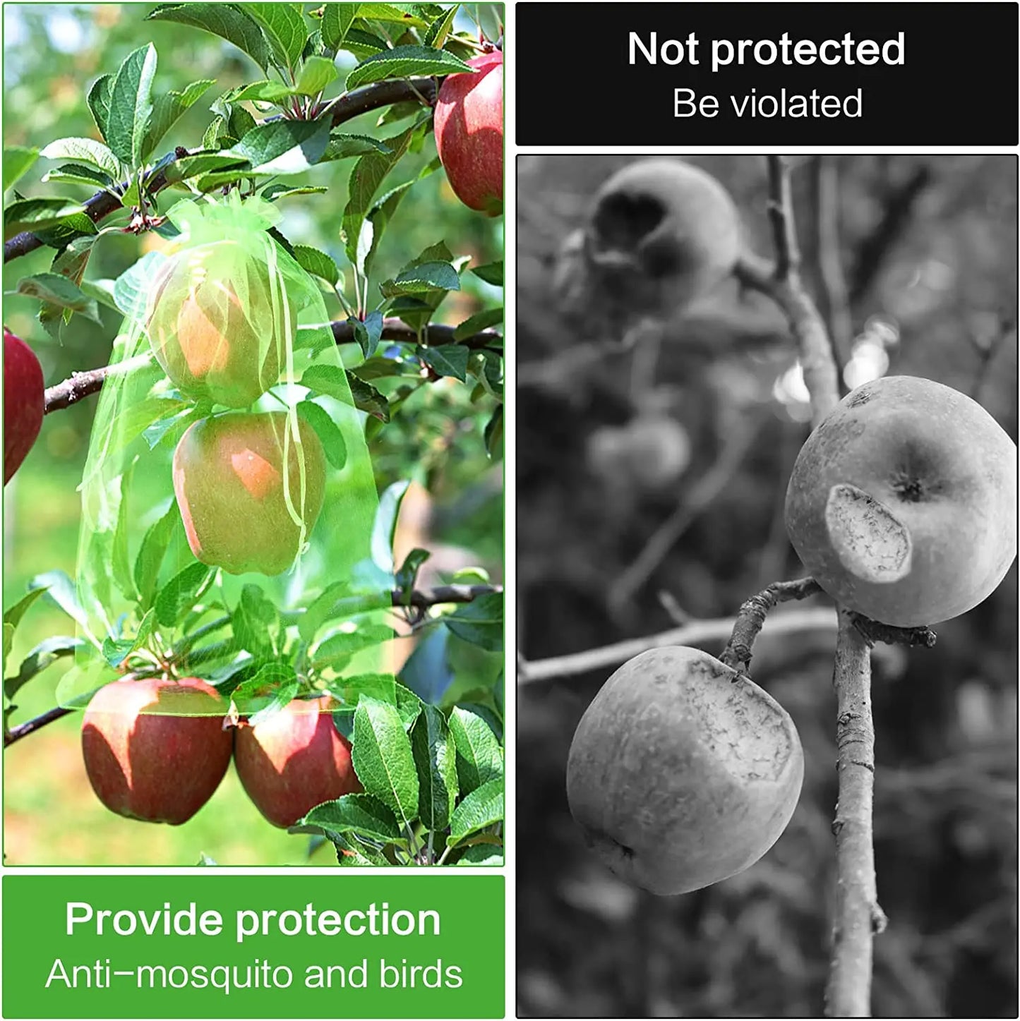 Bolsas de protección para uvas, bolsas de cultivo de malla, productos de control de plagas de frutas, bolsas de organza transpirables para plántulas de fresa, 50/100 unidades